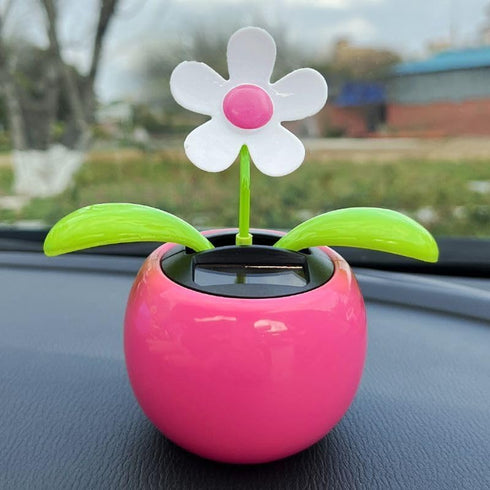 Rose Red Solar Dancing Flower Car Dashboard Decorations - Funny Solar Powered Dancing Flower Pot Flower Swinging Toy for Car Decor Funny Gifts for...