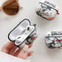 BONICI Protective Case for AirPods Pro, Creative Anime Hero Theme Chinese Landscape Painting Style White Black Soft Silicone TPU Rubber Cover Earb...