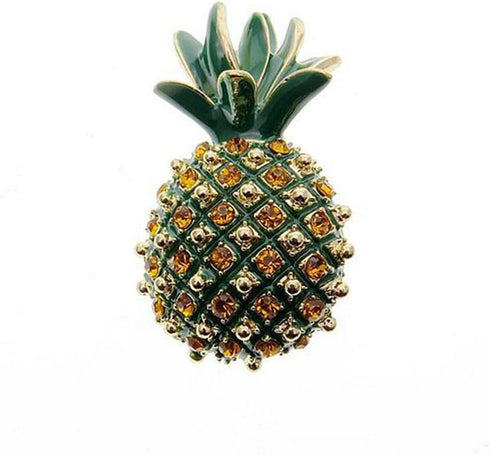 Pineapple Brooch Pins Cute Rhinestone Pineapple Brooches Fruit Lapel Pins Women for Clothes Hat Backpacks Jackets Shirt Accessory DIY Decoration...