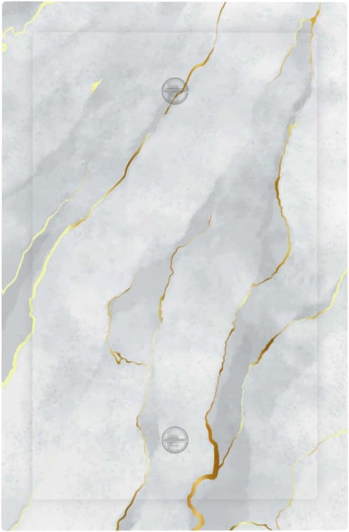White Grey Marble Light Switch Cover Plates No Device Single Blank Wall Plate Decorative Electrical Faceplate for Bathroom Bedroom Home Decor Acce...