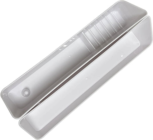Bueyfolt 11" Kitchen Sink Front Tip-Out Accessory Trays with Mounting Screws, White, 2 Pack (Conventional Open Tray and Accessory Tray with Ring H...