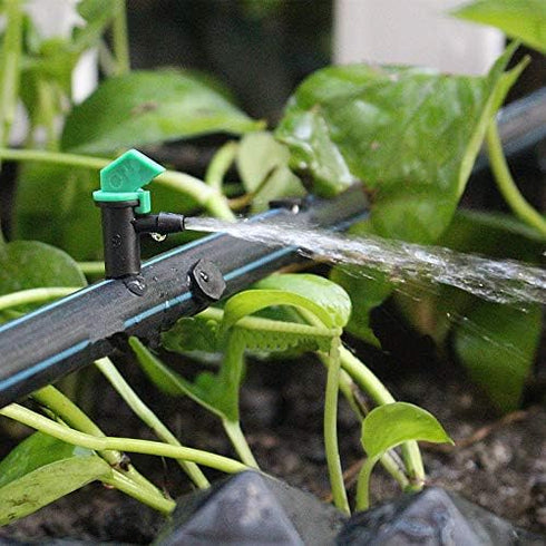 Lxcom Lighting 100 Pack 4 GPH Flag Drip Emitter Drip Emitters 16L/H Emitter Sprinkler Drippers System Parts Connect 4mm/7mm Hose for Lawn Vegetabl...