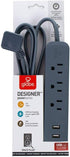 Globe Electric - 78257 Designer Series Power Strip, Rose 3 Outlet...