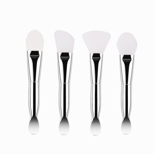 4pcs Silicone Face Mask Brushes, Dual Sided Face Mask Applicator for Facials, Estheticians Skincare Tools, for Mud,Clay, Charcoal Mixed Mask|Gel|C...