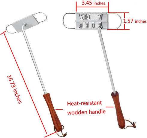 BBQ Meat Branding Iron with Changeable Letters and a Handy Draw- Great for Branding Steaks Burgers Chicken...