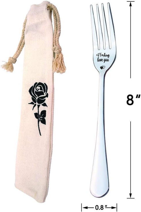 I Forking Love You Inspirational Funny Engraved Fork, Gift for Boyfriend, Girlfriend, His, Her, Husband, Wife, Cute Wedding, Anniversary, Valentin...