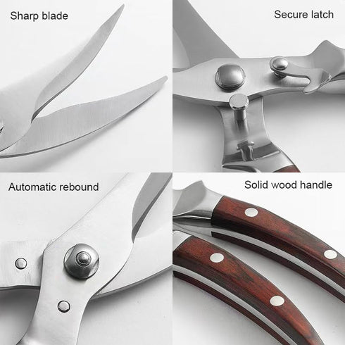Poultry Shears,NELISPLAN Kitchen Shears Heavy Duty Poultry Metal Premium Kitchen Scissors With Safety Lock For Chicken, Bones, Turkey, Meat, Fish,...