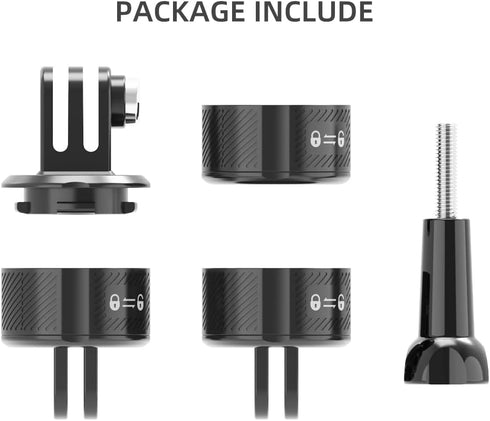 SUREWO Quick Release Base Mount Kit for GoPro,Magnetic Suction & Swivel Lock Adapter Compatible with GoPro Hero 12 11 10 9 8 7 6 5 Black,DJI Osmo ...
