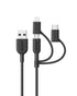 Anker Powerline II 3-in-1 Cable, Lightning/Type C/Micro USB Cable for iPhone, iPad, Huawei, HTC, LG, Samsung Galaxy, Sony Xperia, Android Smartpho...