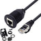 chenyang CAT6 RJ45 Flush Mount Male to Female LAN Ethernet Network Extension Cable for Car Dashboard Panel Mount Waterproof Dustproof...