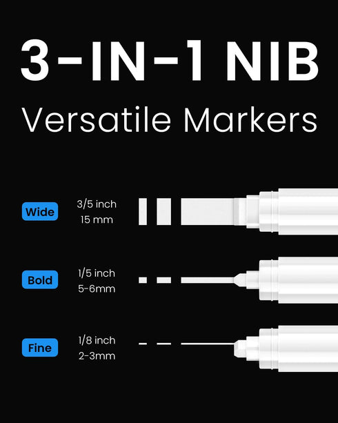 Thick White Jumbo Poster Markers: 3 Pcs 15mm Wide Tip Large Acrylic Paint Pens Big Permanent Graffiti Markers Calligraphy Marker for Rock Painting...