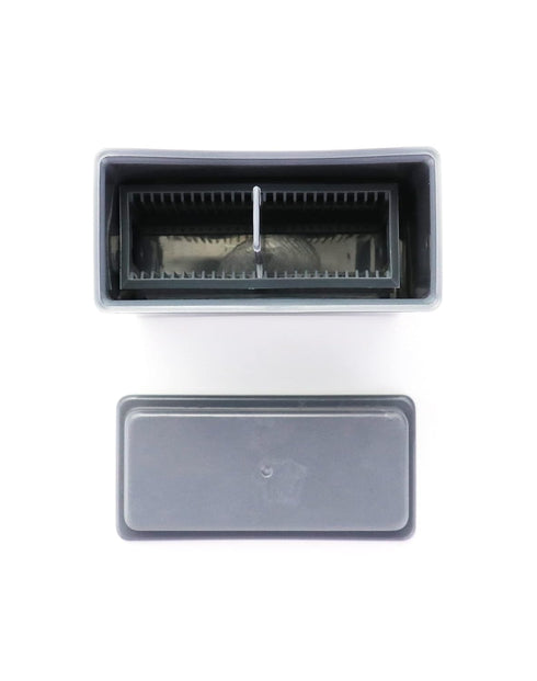 QWORK Microscope Slides Staining Jar and Rack, 2 Pcs 24-Slots, Grey...