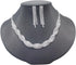 Bride Wedding Crystal Necklace Earrings Set Silver Bridal Choker Necklaces Pendant Jewelry for Women...