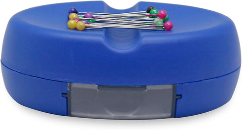 YEQIN Magnetic Sewing Pincushion with 15 Plastic Head Pins, Magnetic Pins Holder for Sewing Quilting, Pins, Paper Clips, Screws (Blue)...