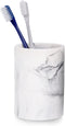ZCCZ Toothbrush Holder for Bathroom Marble Look, Electric Toothbrush and Toothpaste Organizer, Makeup Brushes Razor Stand, White Marble Design Cup...