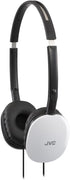 JVC White Flat and Foldable Colorful Flats On Ear Headphone with 3.94 foot Gold Plated Phone Slim Plug HAS160W...
