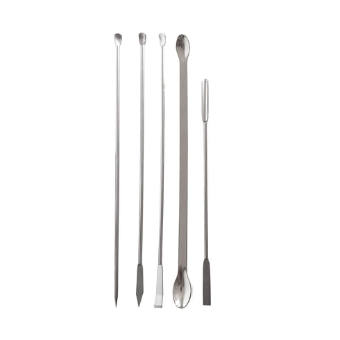 5 Pack Lab Spoons Micro Lab Spoon Scoop with Nickel Stainless Steel Laboratory Mixing Spatula Sampling Spoon for Combination Reagent, Powd...