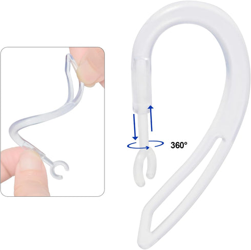 Replacement Ear Hooks for Bluetooth Headset, Universal Two Way Radio Earpiece Small Clamp Ear Loop Clips (Clear, 6Pcs)...