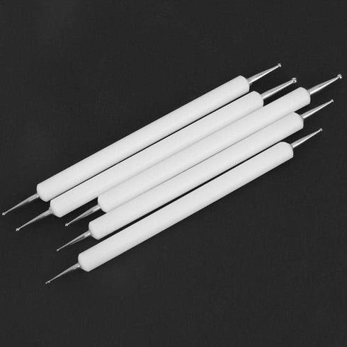 5Pcs Dotting Pen Polymer Clay Modeling Sculpting Tools Double Head Indentation Pen Tracing Stylus for Embossing Ding (White)......