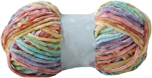 Clisil 300gram 196yardx3 Gradient Velvet Yarn Crochet Knitting Dyed Rainbow Velvet Headband Hat Scarf Sweater Pillow Blanket Wrap DIY Soft Luxury ...