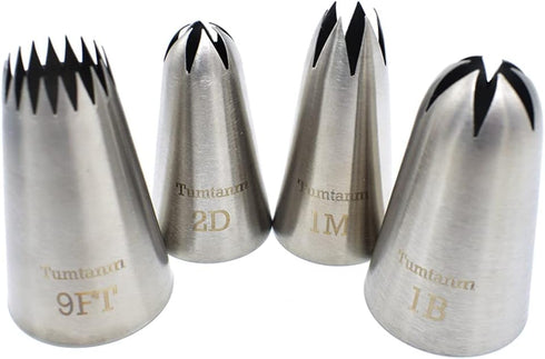 Extra Large Piping Nozzles, 1M 1B 2D# 9FT Seamless Stainless Steel Piping Icing Tips for Cakes...