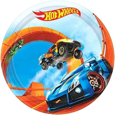 amscan Hot Wheels Wild Racer Party Supplies Bundle Pack includes 24 Dessert Paper Plates...