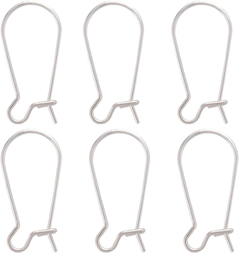 Beebeecraft 1 Box 10Pcs Kidney Earrings Hook 925 Sterling Silver Earwire Connector 20mm Long French Ear wire for Jewelry Making DIY Earring Findin...