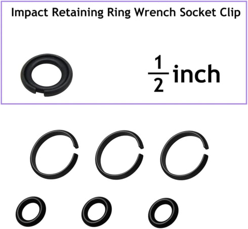 (6+6 Sets) 1/2” Impact Retaining Ring Friction Ring & 3/8” Impact Retaining Ring Friction Ring Anvil Clip with O-Ring for Milwaukee Electric Pneum...
