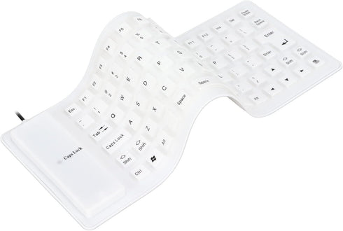 Roll-up Silicone Keyboard, Fully Sealed Silent Soft Keyboard Lightweight Portable USB Wired Keyboard 85 Keys Foldable Waterproof Flexible Keyboard...