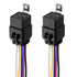 2pcs 40/30 Amp Waterproof Relay Switch 12AWG Harness Set with Built-in Diode- 12V DC 5-Pin SPDT Automotive Relays Hot Wires...
