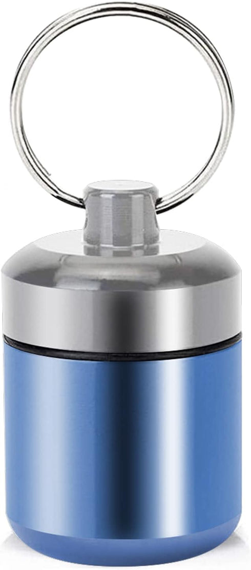 Pill Holder Keychain Container,Portable Aluminium Alloy Waterproof Pill Boxes for Purse Pocket,Small Pill Cases for Outdoor Travel Camping Daily U...