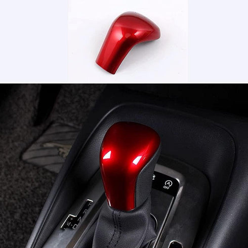 Duole Red Sport Carbon Fiber Gear Shift Knob Trim Cover Sticker Interior Accessories for Toyota Camry (2018-2021) Avalon(2019-2021) Corolla(2020-2...