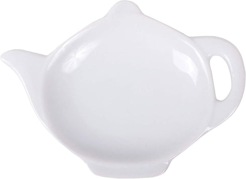 HIC Kitchen Tea Bag Holder Caddy, Fine White Porcelain, Teapot Design...