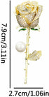 Luxury Shiny Zircon Flower Brooches - Elegant Imitation Pearl Plant Floral Pin for Scarf Dress Clothes Hat Accessories, Gifts for Women...