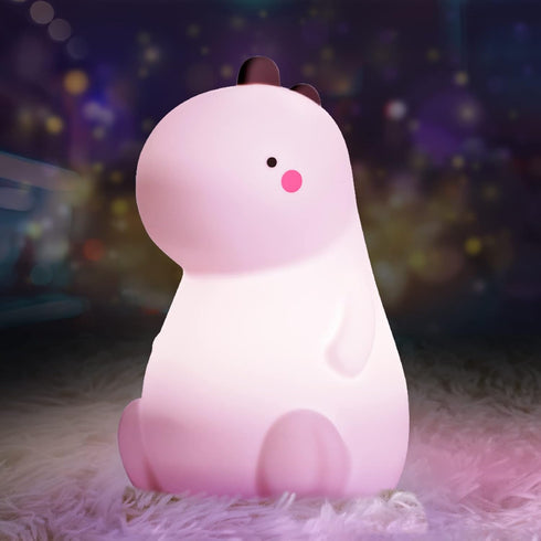 VSATEN Dinosaur Night Light for Kids, Color Changing Silicone Baby Night Light with Touch Sensor for Kids' Bedroom, USB Rechargeable LED Bedside N...