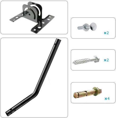 Adjustable Satellite Dish Antenna Mast 1 Inch for Roof or Wall Installation, TV Antenna Mast, J Pole Mounting Bracket Weatherproof, Hardware Inclu...