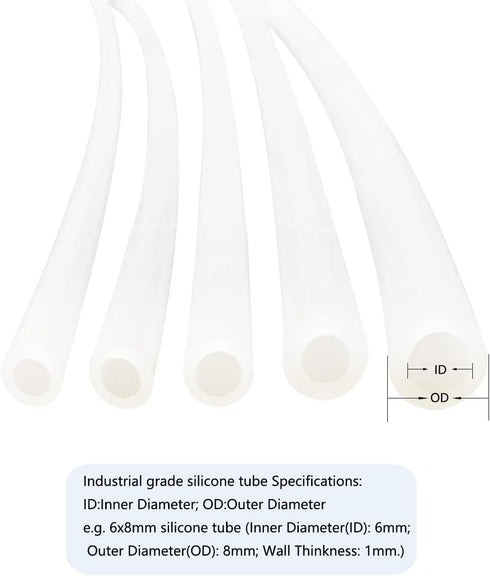 Silicone Tubing, Hohitto Flexible hose, 2mm ID x 4mm OD Length 10 Meters(Approx.32.81ft), wall thickness 1mm, Silicone Water tube for Pump Transfe...