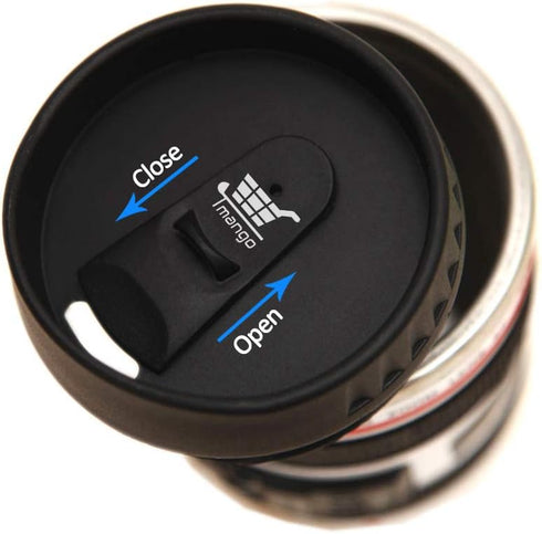 Camera Lens Coffee Mug with Slider Lid – Realistic DSLR Thermos Cup, Novelty Gift for Photographers, Coffee Lovers, Men & Women...