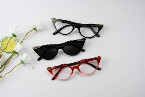 Eyekepper Spring Hinge Striped Reading Glasses (3 Pairs) Men Includes Sunshine Readers (+2.50, Black Transparent/Red Transparent/Grey Lens)...