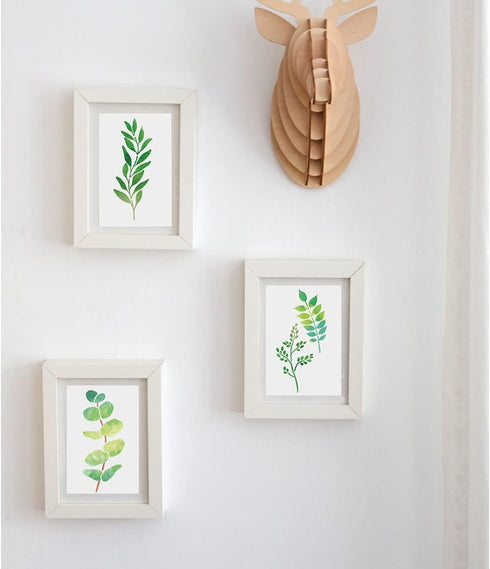 Tropical Leaf Stencils, Eucalyptus Leaf Ferns Leaf Wall Stencil 3 Packs for Furniture Canvas Home Decor Crafts Botanical Leaves Reusable Mylar Ste...