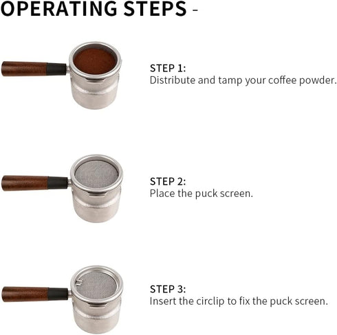 53mm Espresso Puck Screen and Circlip Kit Basket Cap Replacement of 9Barista Espresso Machine, 1.7mm Thickness Reusable Stainless Steel Profession...