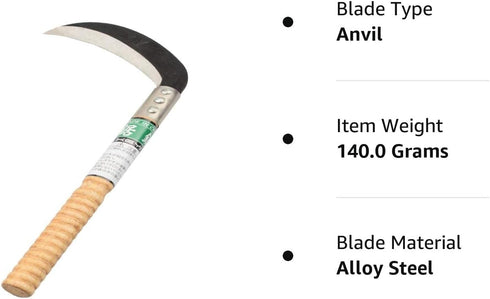 zelin Clearing Sickle,Steel Grass Sickle,Manganese Steel Blade/Hardwood Handle Hand held Sickle Tool -Professional Clearing Vines and Farming Port...