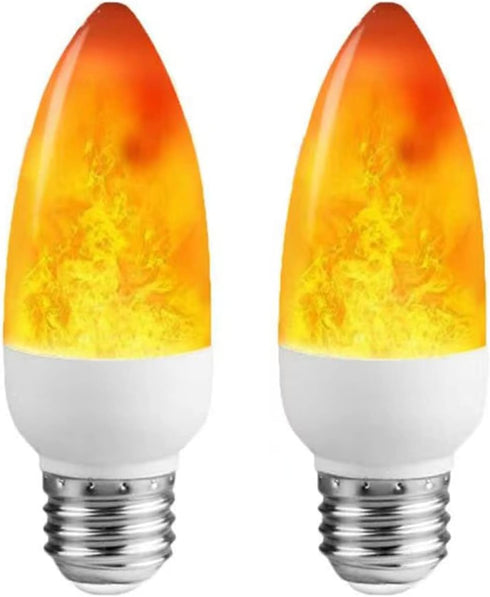 LED Flame Effect Light Bulb E26 Flickering Candle Light Bulbs Atmosphere Lamp for Home Gardens Wedding Party Halloween Christmas 2pcs...