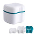 Denture Bath Case with Basket Denture Bath Cleaning Box Container Soaking Cup Cleaner Retainer Case Holder for Dentures for False Teeth...