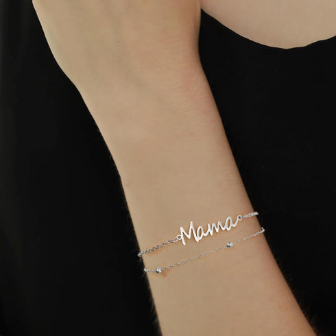 Mama Bracelets for Women 14K Gold Plated Dainty Mom bracelets Mother's Day for New Mom Women Mama Gifts...