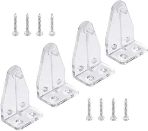 4pcs Hold Down Bracket for 1" Mini Blinds Bottom Rail Hold Clips Clear Plastic with Install Screws...