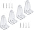 4pcs Hold Down Bracket for 1" Mini Blinds Bottom Rail Hold Clips Clear Plastic with Install Screws...