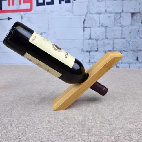 2Pcs Wine Bottle Holder, Personalized Single Wine Bottle Holder Stand Display Table Top Wine Rack Bamboo Self Balancing Countertop Wine Holders Or...