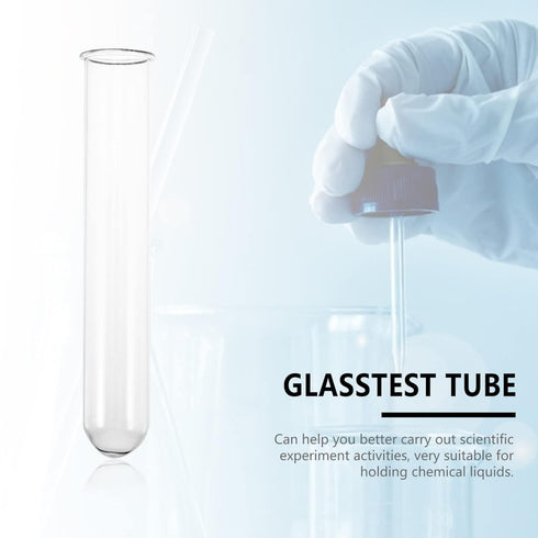 10pcs Test Tube Professional Bottle Scientific Experiments Container Glass Bottle Glass Tube Container Experiments Transparent Container...