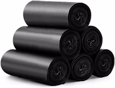 100Liners Trash Bin Liners Bags Heavy Duty Recycled Refuse Sacks for Kitchen Bathroom 9-14L Dustbin 100 Liners Black...